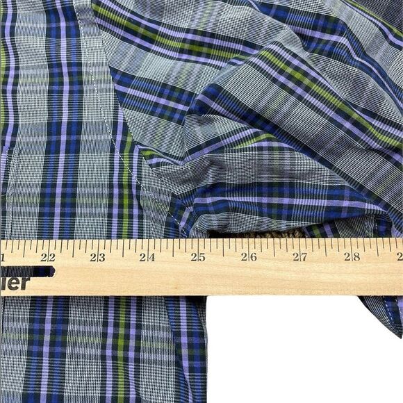 Alan Flusser Shirt Mens Large L Blue Plaid Long Sleeve Button Down Shirt - Picture 5 of 6
